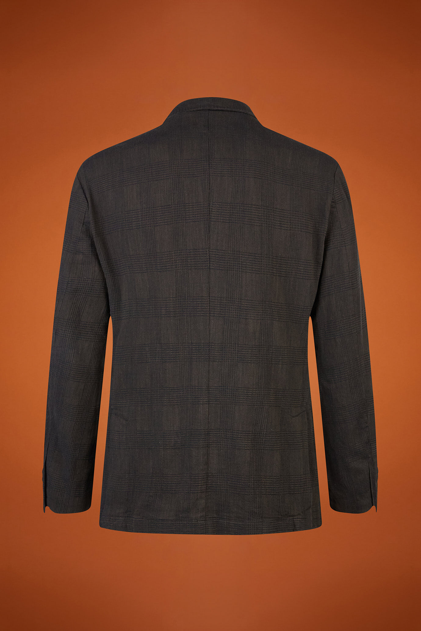 Giacca uomo sfoderata monopetto con tasche a toppa disegno Principe di Galles regular fit image number 5