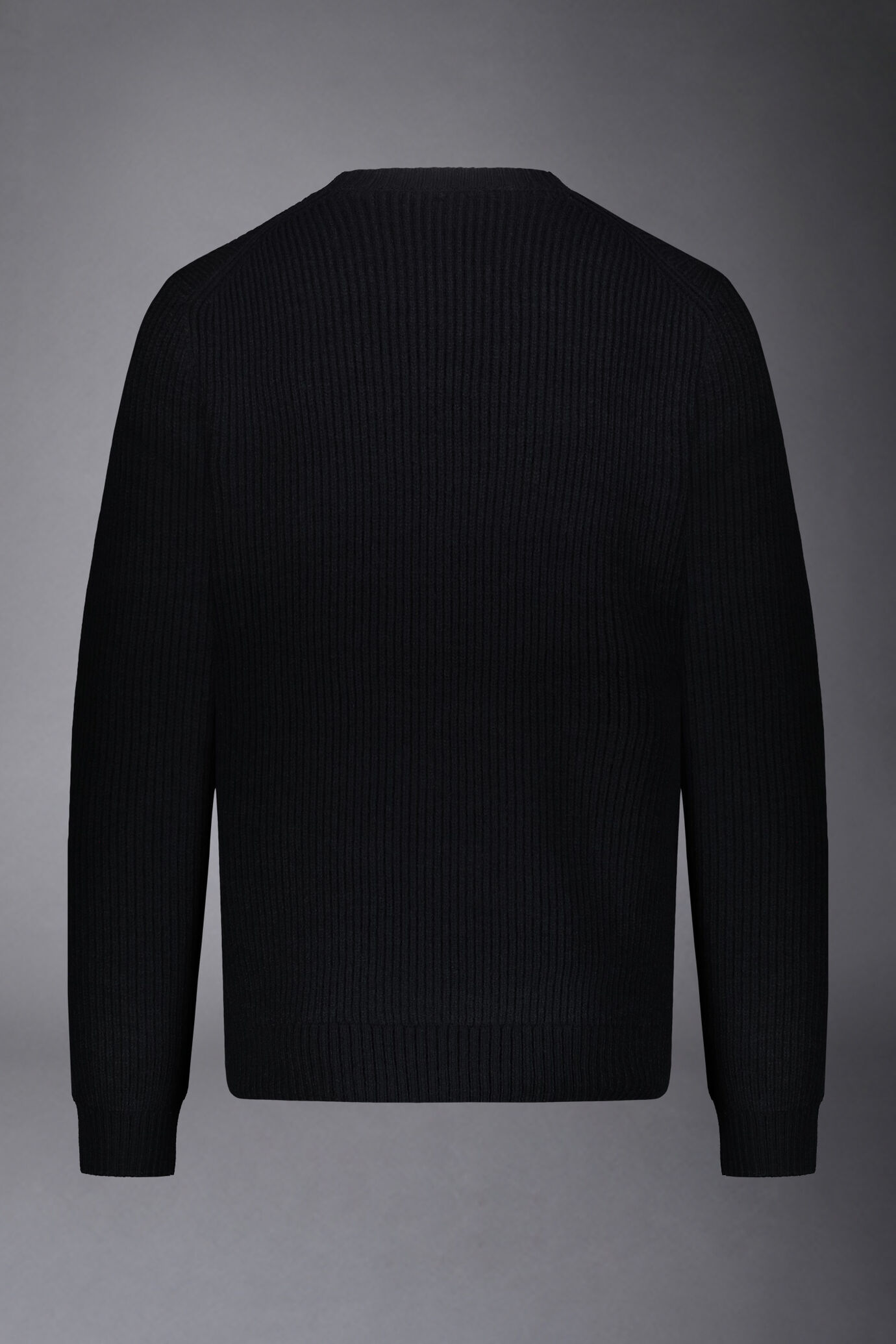 Men's crew neck wool blend regular fit rib knit sweater image number 5