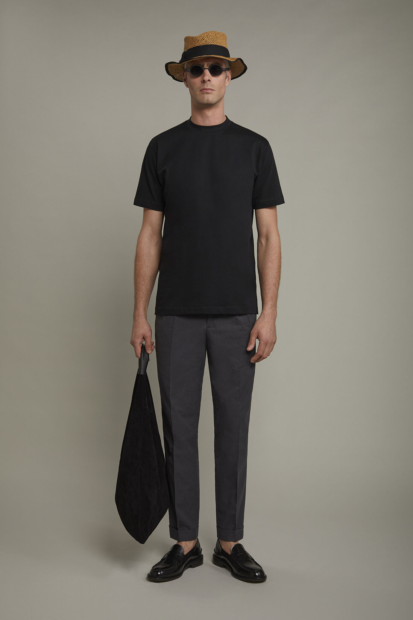 Men’s round neck t-shirt 100% cotton regular fit image number 0