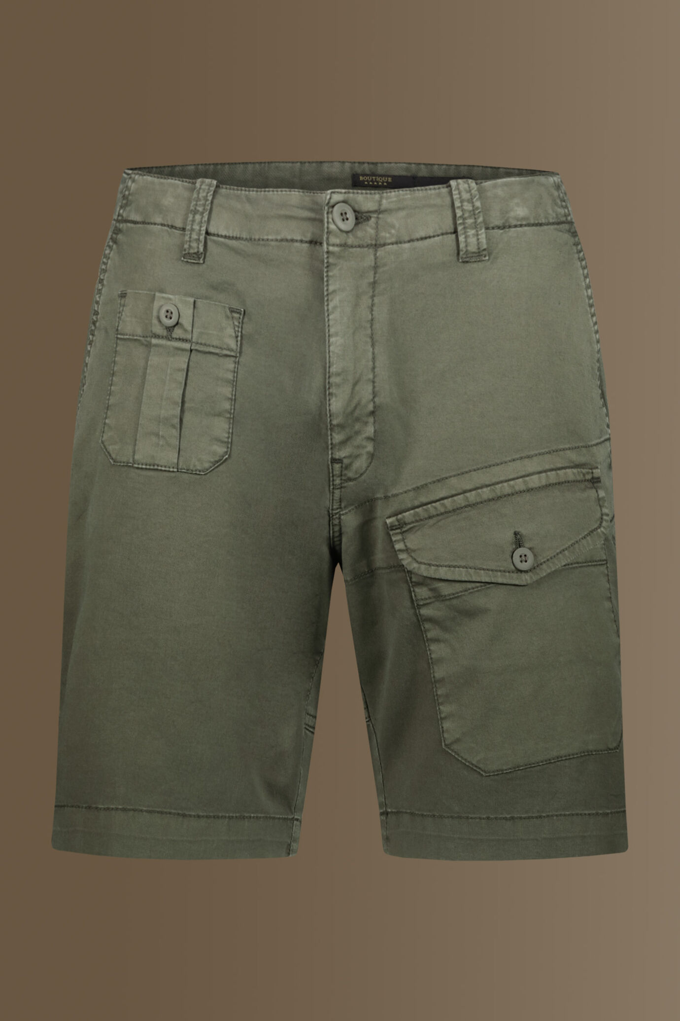 Bermuda with pocktes twill stretch fabric image number 4