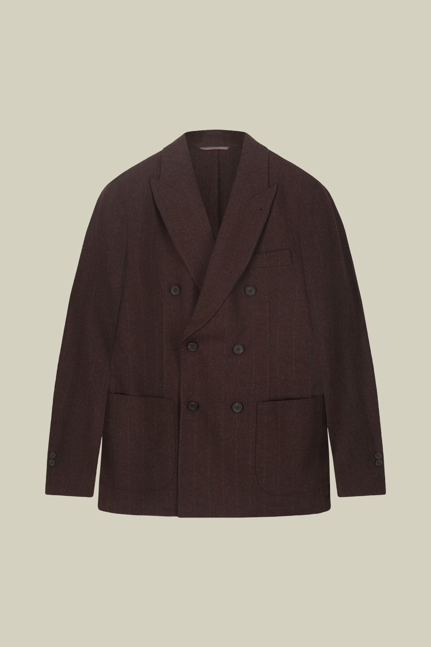 Veste homme sans doublure au double boutonnage en laine m&eacute;lang&eacute;e &agrave; tissu &agrave; rayures image number 4