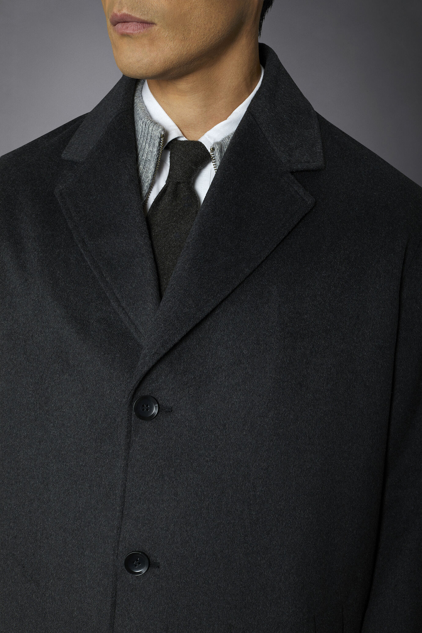 Men's classic single-breasted wool blend coat image number 3