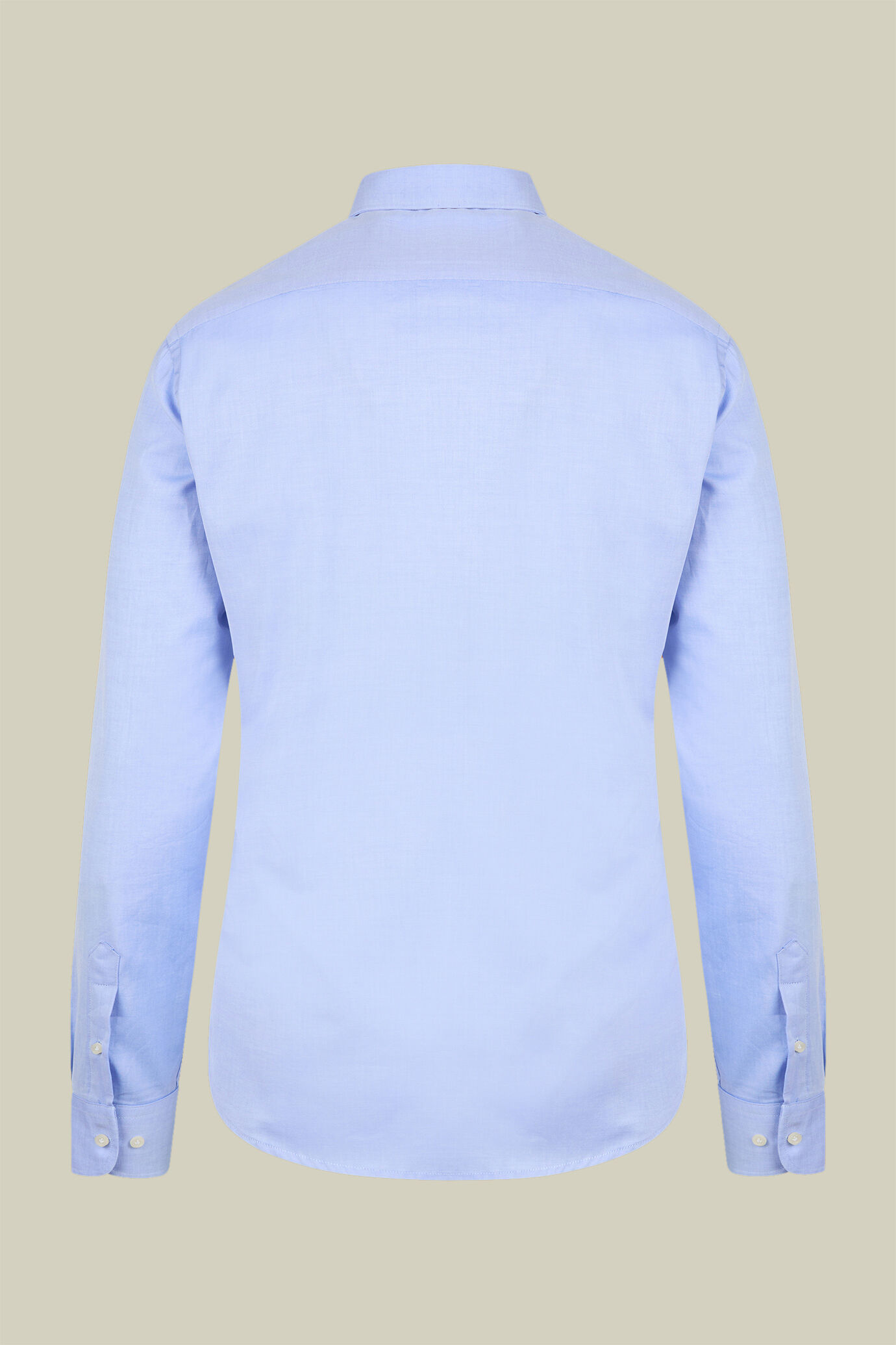 Camicia classica uomo 100% cotone collo francese tinta unita twill image number 5