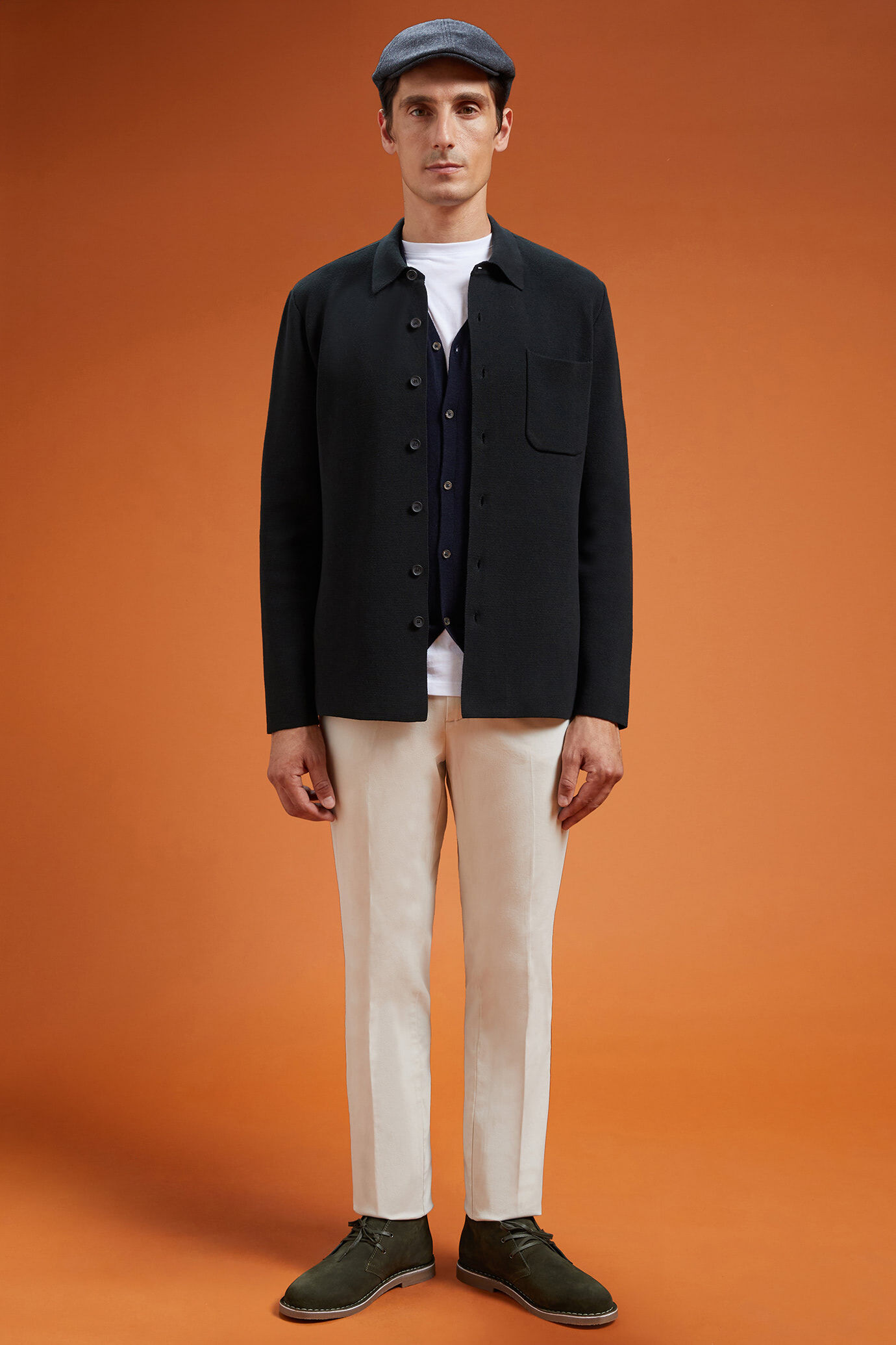 Shacket uomo in jersey 100% cotone Punto Milano regular fit image number 2