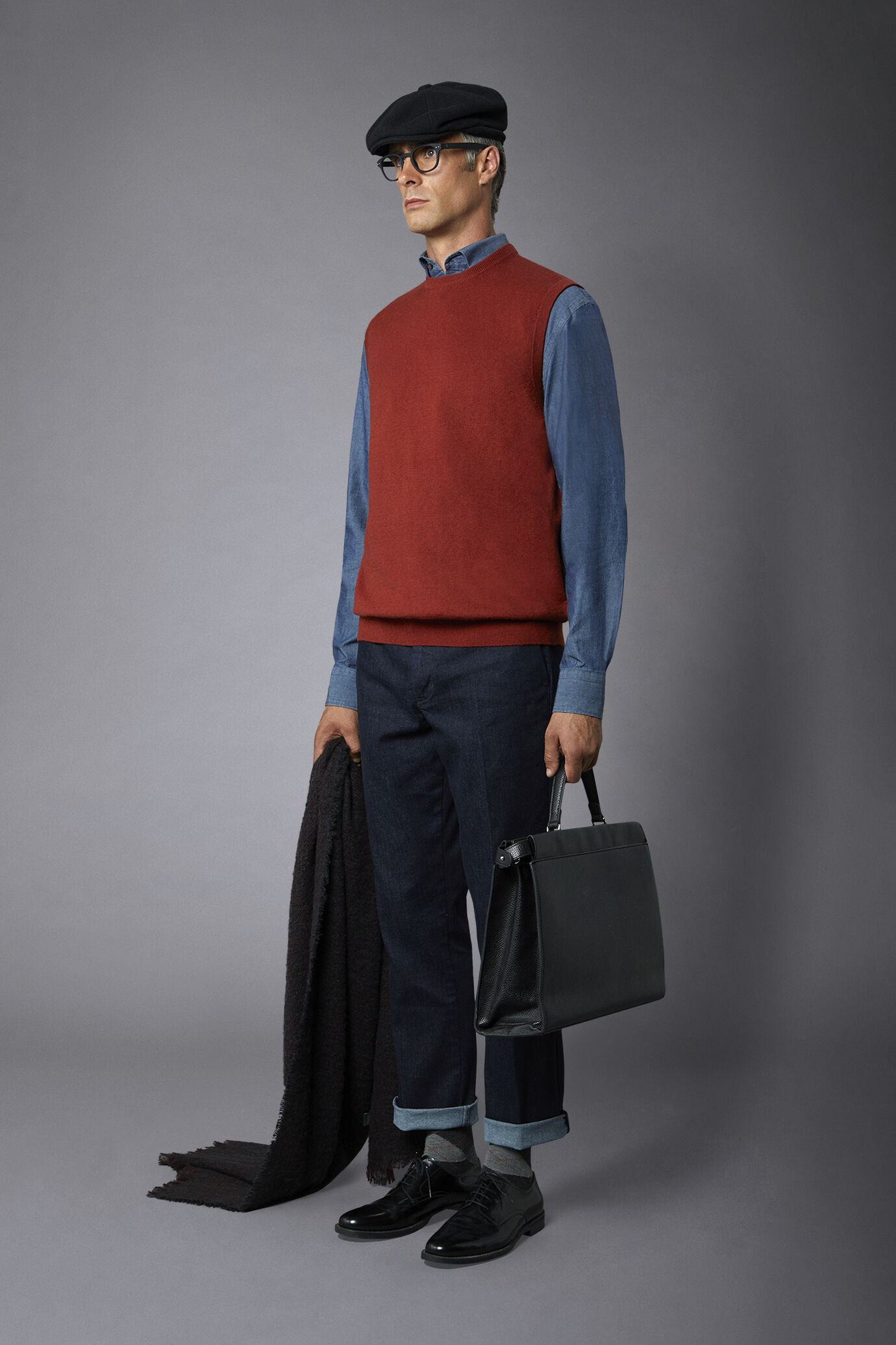 Gilet uomo girocollo lana e cotone image number 1