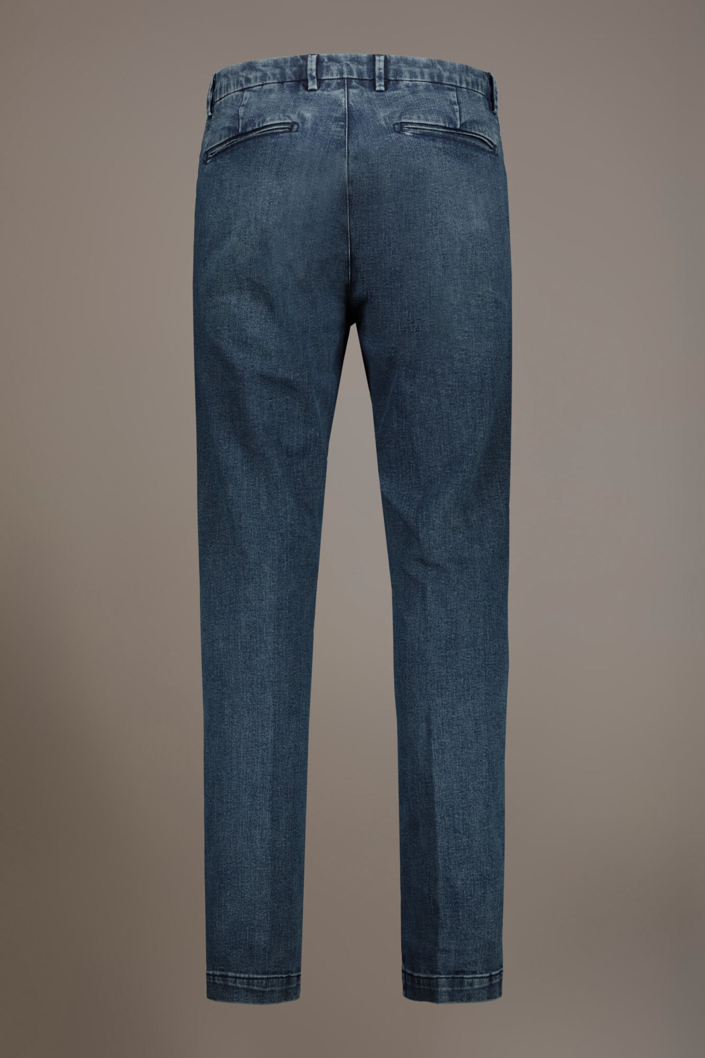 Regular fit denim chino trousers in denim fabric image number 6