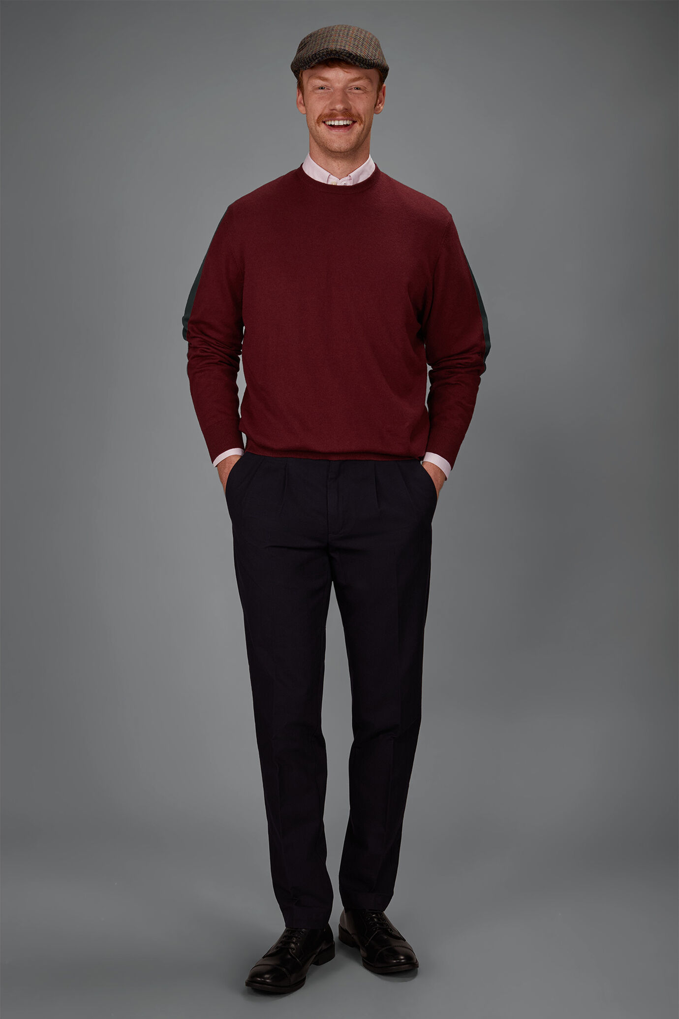 Maglia uomo girocollo in misto lana e cotone regular fit image number 0
