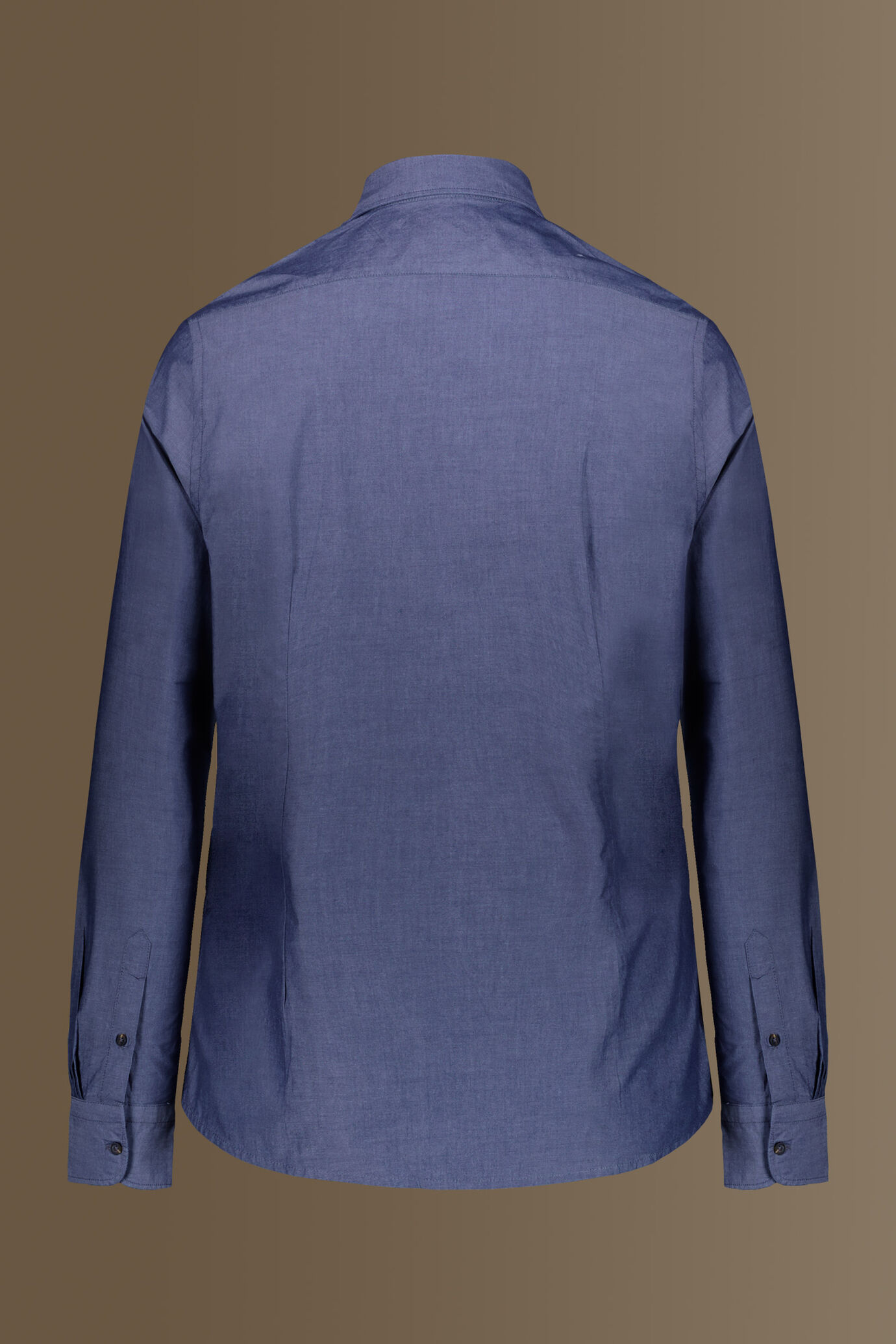 Camicia casual collo francese tessuto chambray uomo image number 5