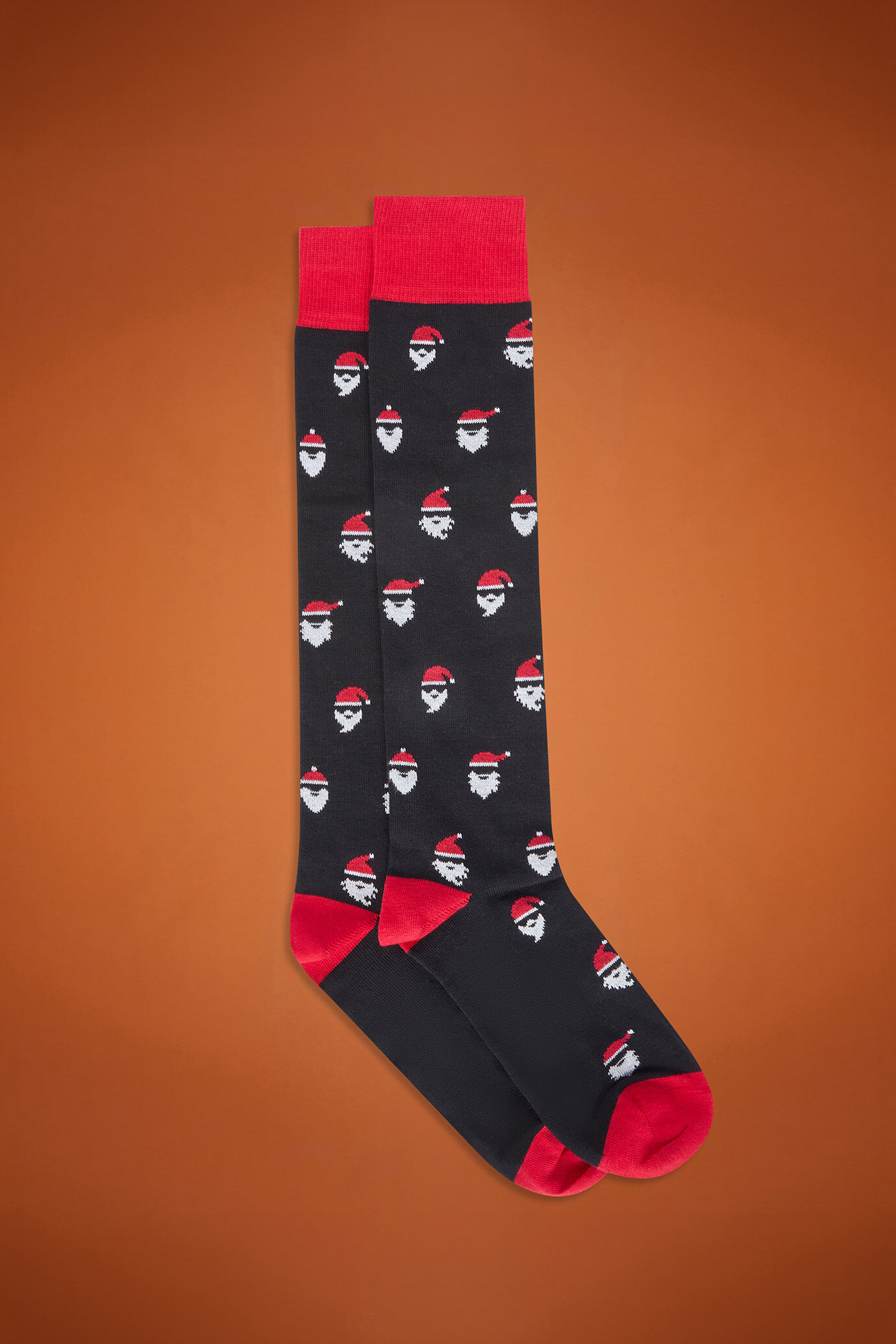 Chaussettes longues en jersey pour homme avec motif de Noël, fabriquées en Italie