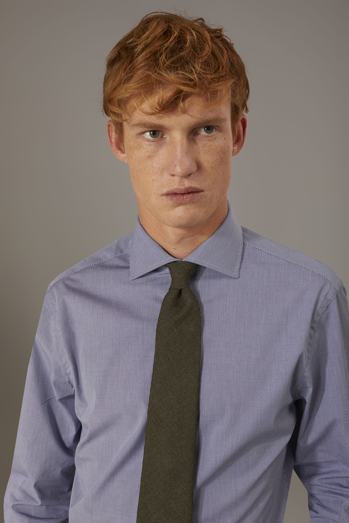 Klassisch geschnittenes Hemd mit franz&ouml;sischem Kragen Vichy-Stoff image number 1