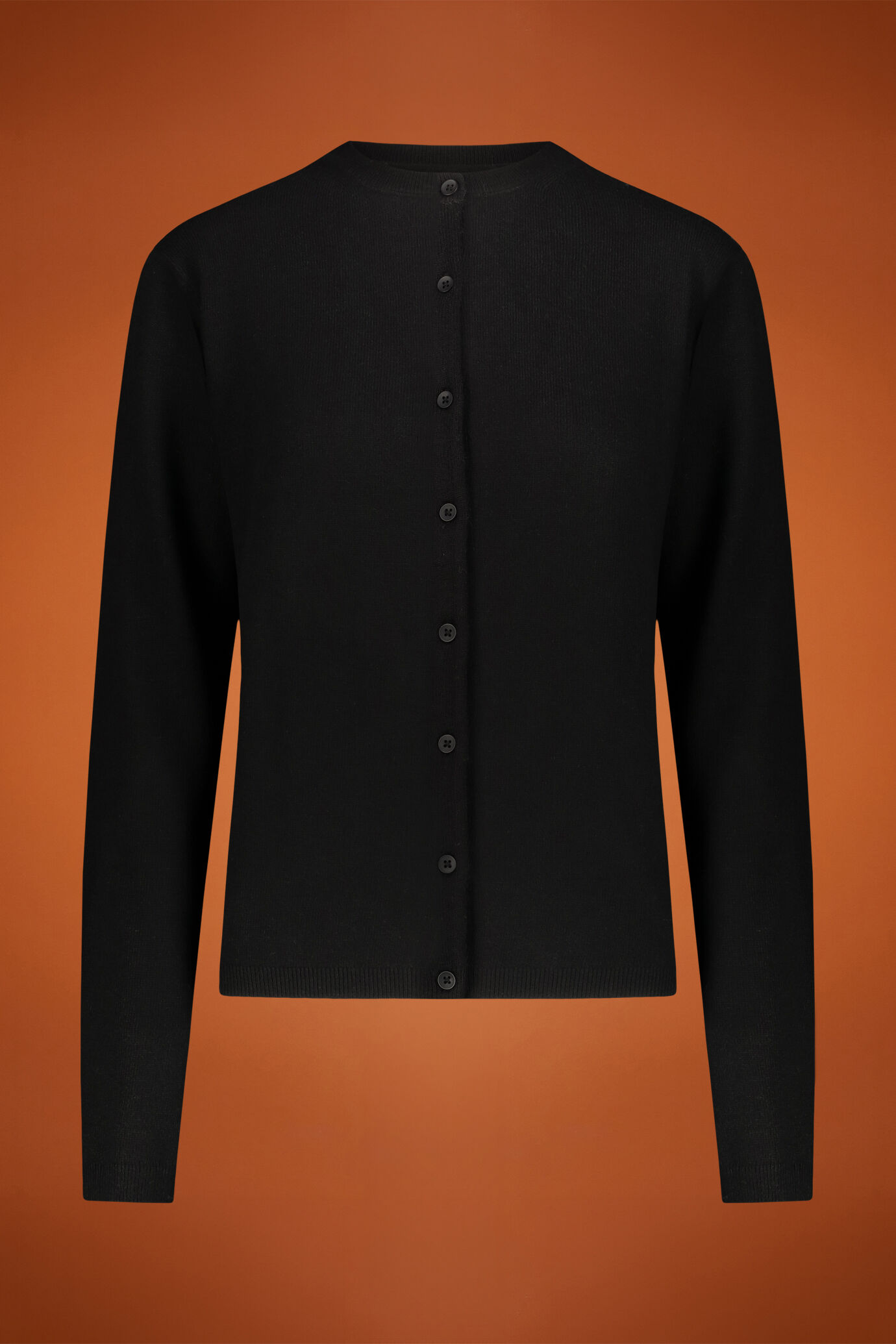 Rundhalsstrickjacke aus Wolle und Kaschmir image number 0