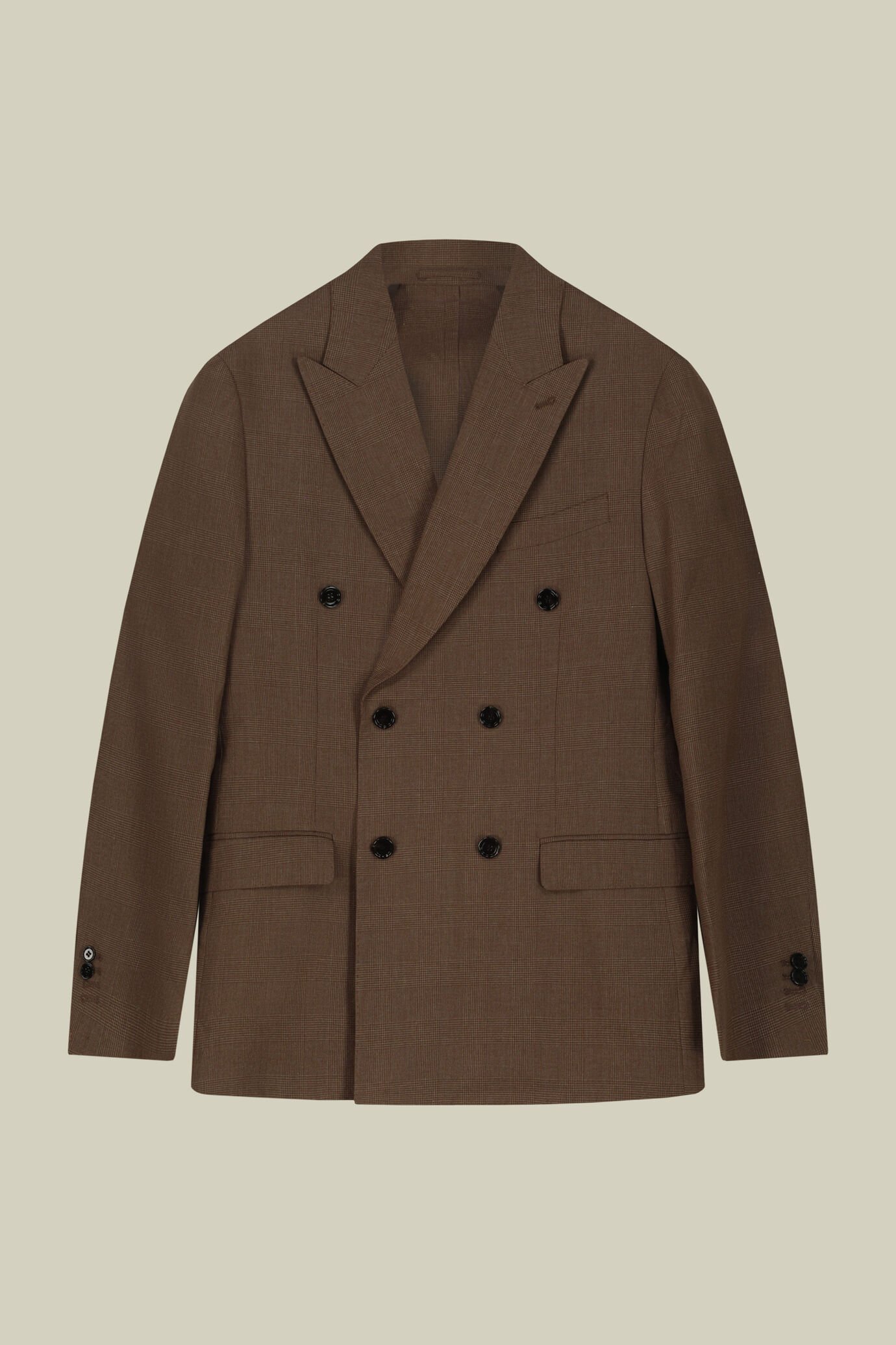 Giacca uomo doppiopetto sfoderata in principe di Galles regular fit