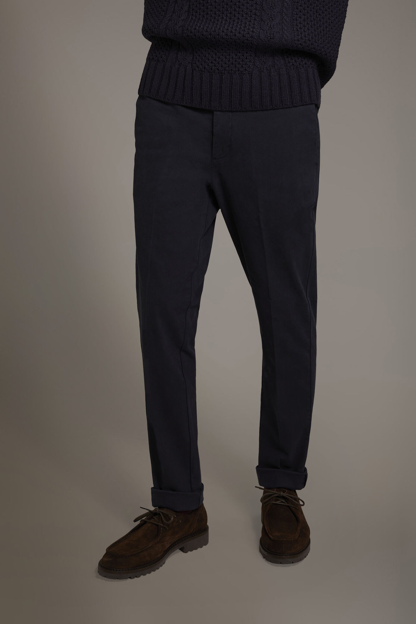 Classic regular fit herringbone fabric trousers image number 2
