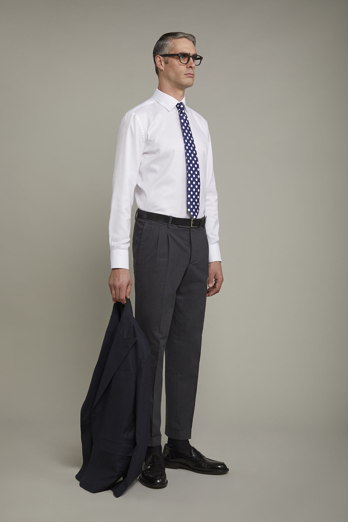 Men's shirt classic collar 100% cotton lightweight oxford fabric regular fit image number 1