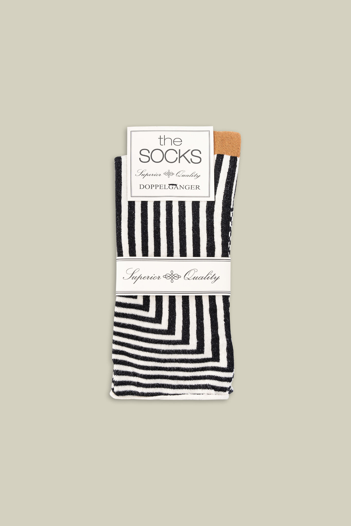 Laser-cut women's socks with two-tone stripes image number 1