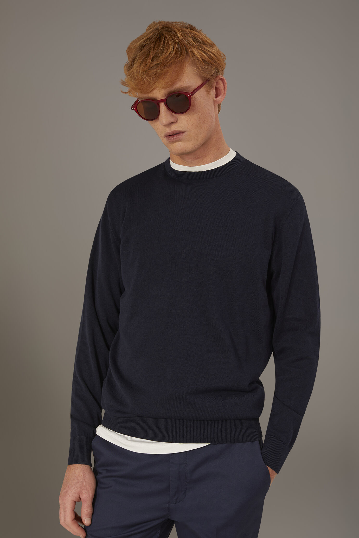 Pull rond col homme 100% coton image number 0