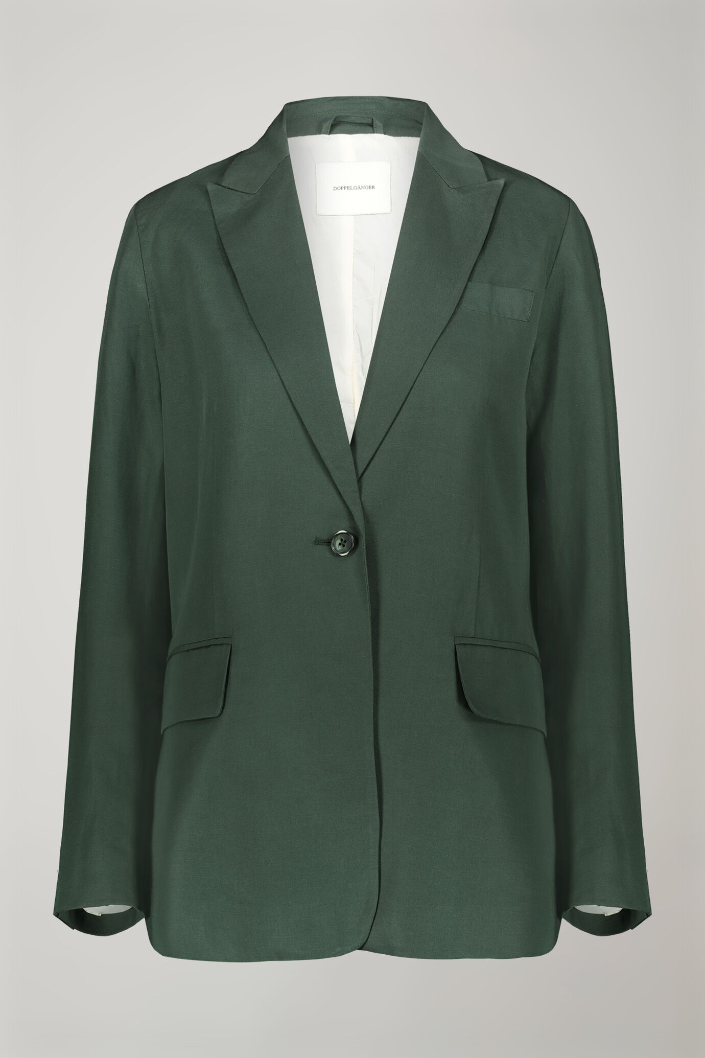 Women’s single-breasted blazer linen and cotton blend regular fit image number 4