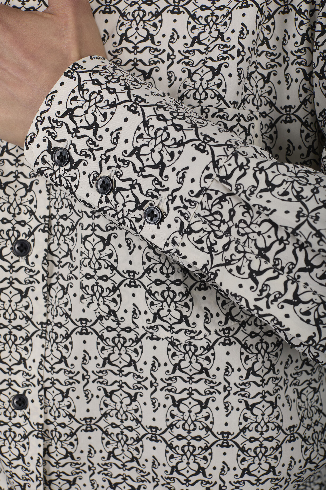 Women's unstructured shirt 100% printed cotton image number 3