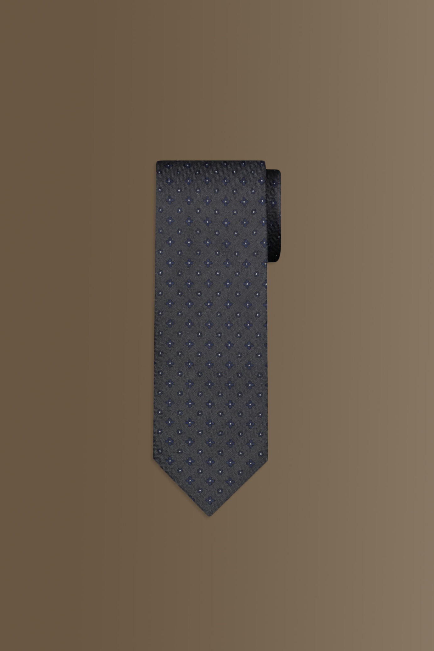 Cravatta uomo grey fantasia con tessuto effetto lana image number 0