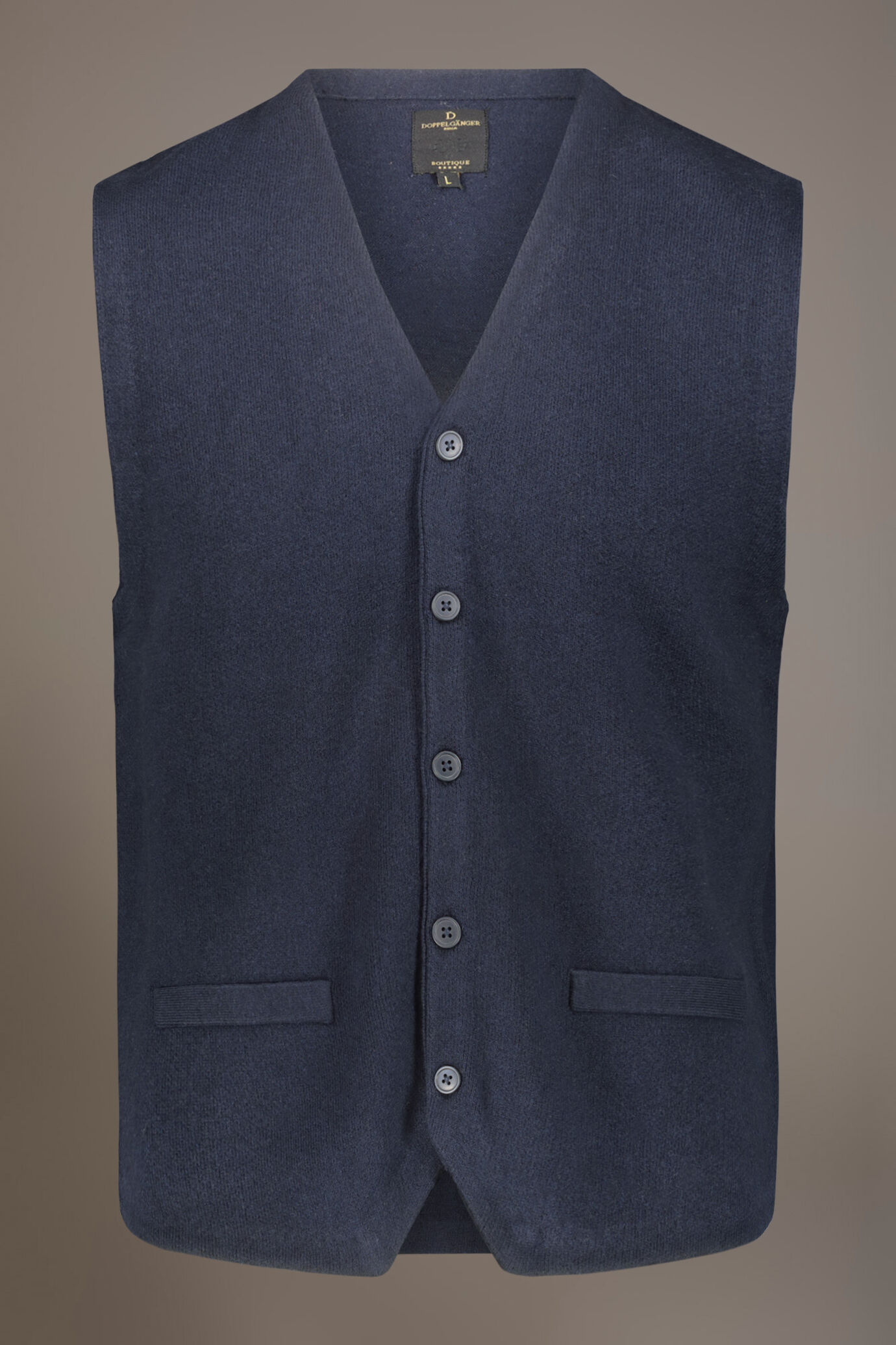 V neck wool blend knitted classic vest image number 3