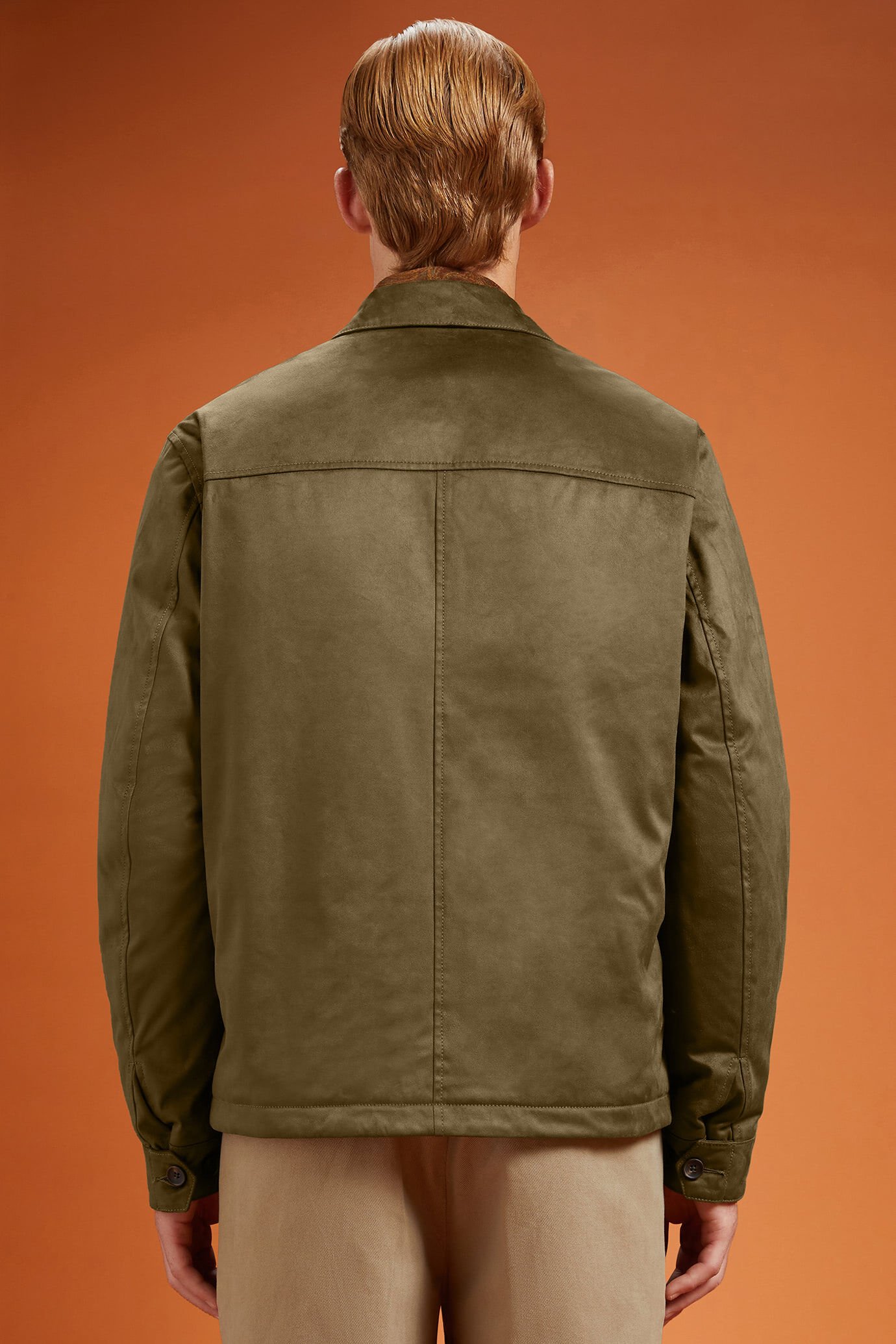 Regular fit lightly padded eco-suede jacket