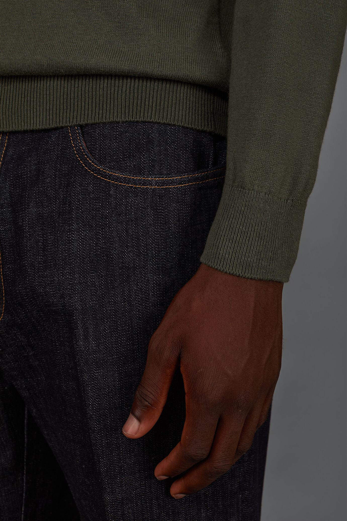 Maglia uomo girocollo in misto lana e cotone regular fit image number 3