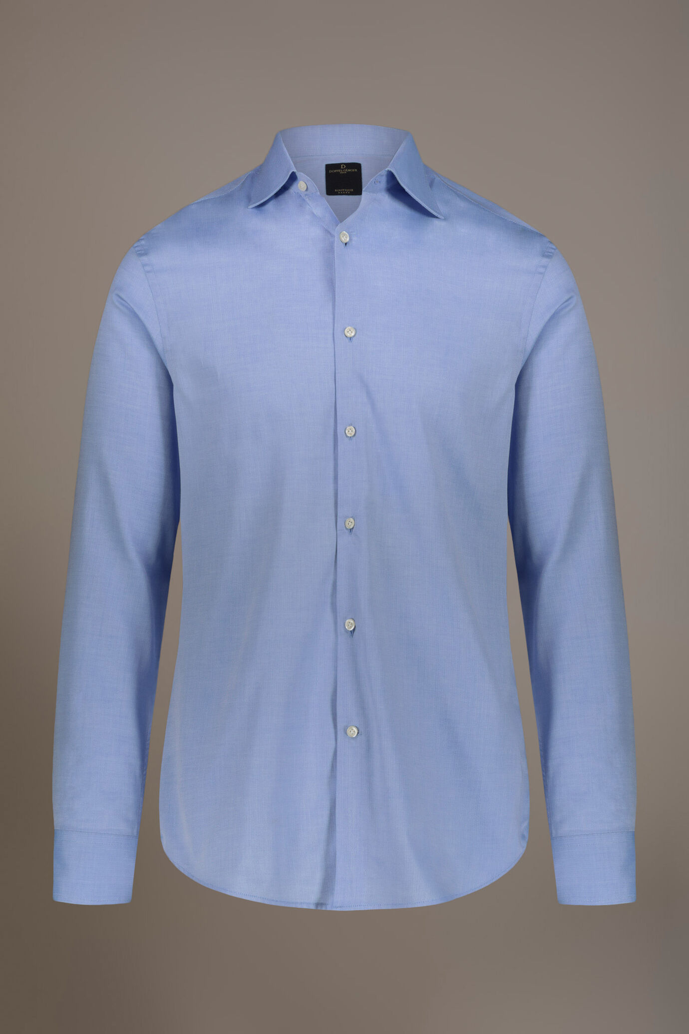 Camicia classica collo francese classic fit tessuto spigato image number 3