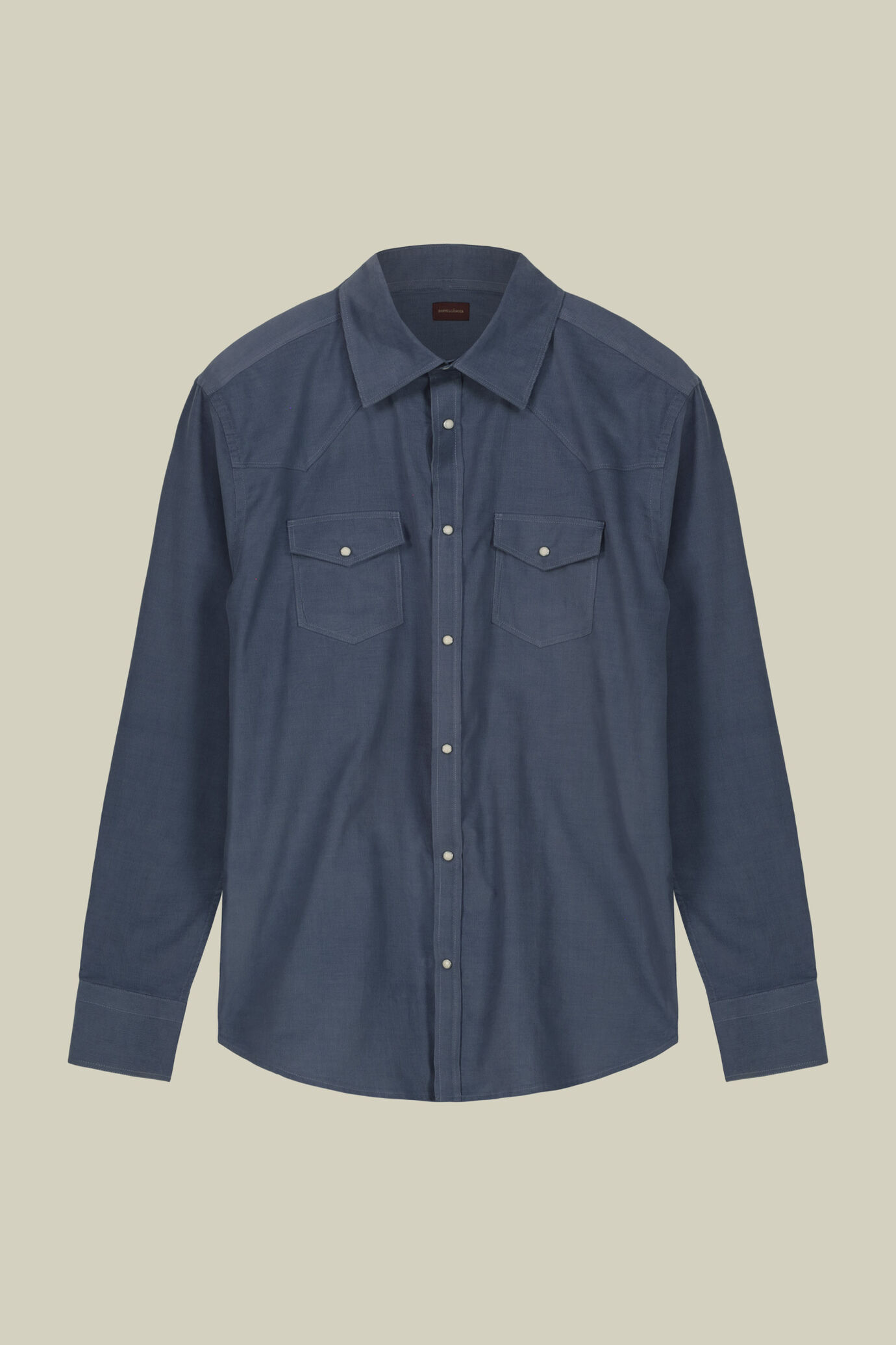 Men's casual shirt with classic collar 100% cotton 1000 striped velvet fabric plain colour