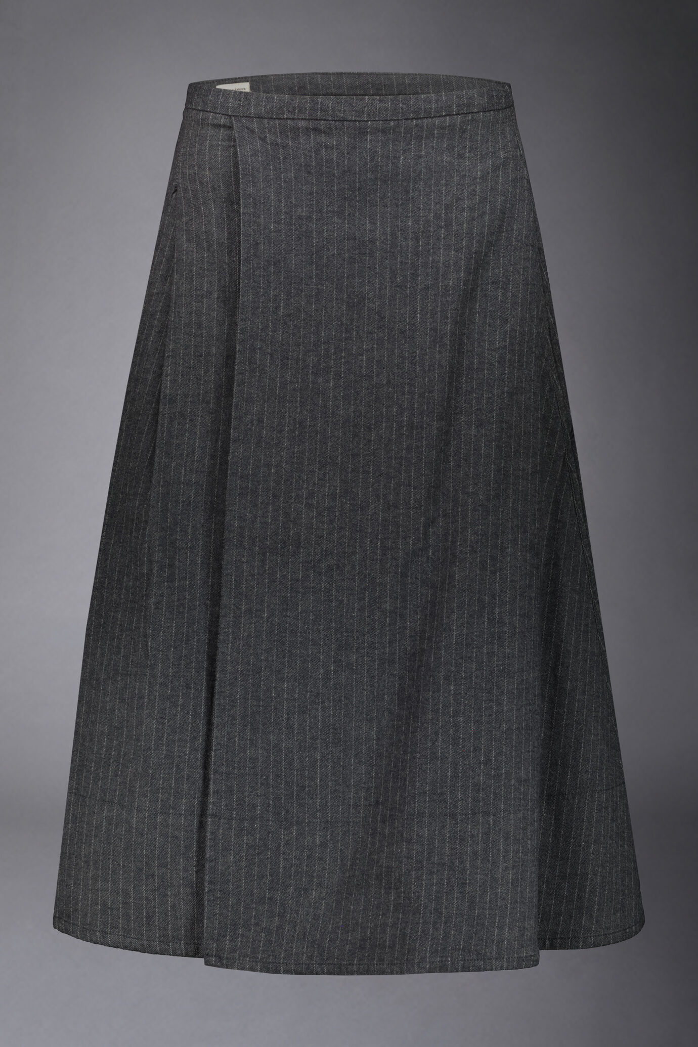 Women's long wrap skirt in stretch cotton