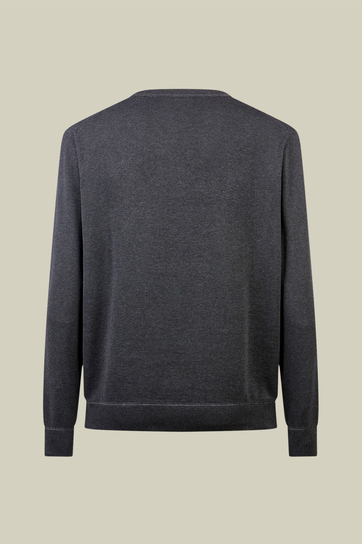 Herren-Pullover mit Rundhalsausschnitt aus Baumwolle in normaler Passform mit Plüscheffekt-Details