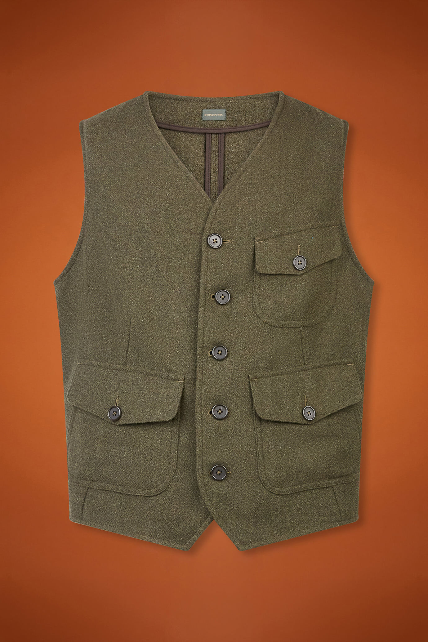 Men's regular fit single-breasted waistcoat with a V-neckline in a wool blend image number 4