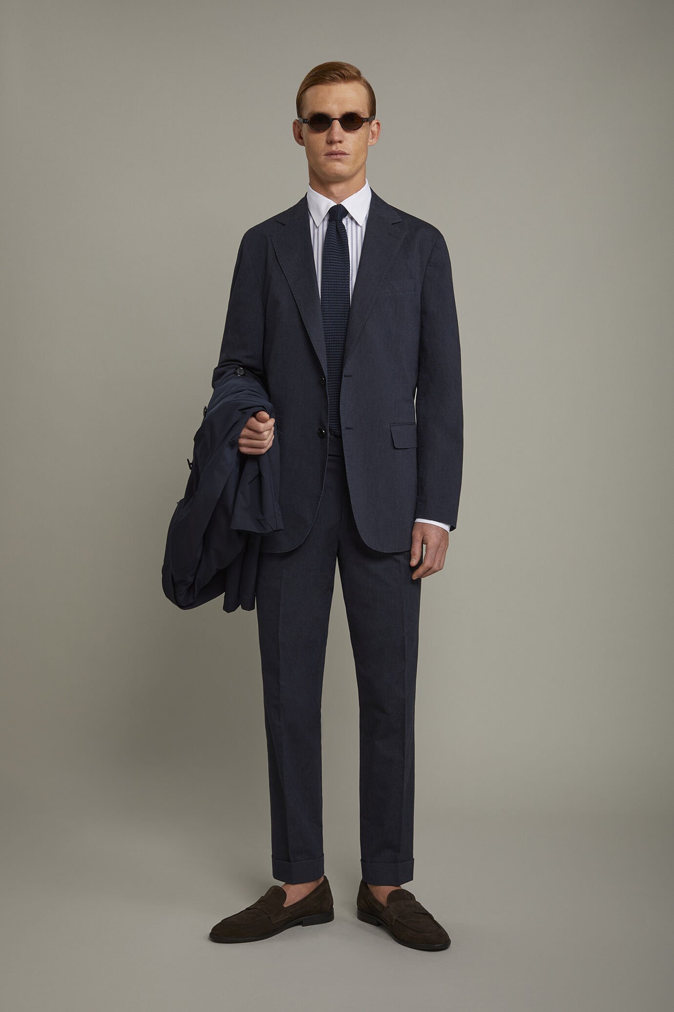 Men’s unlined single-breasted blazer with flap pockets in flamed effect fabric regular fit