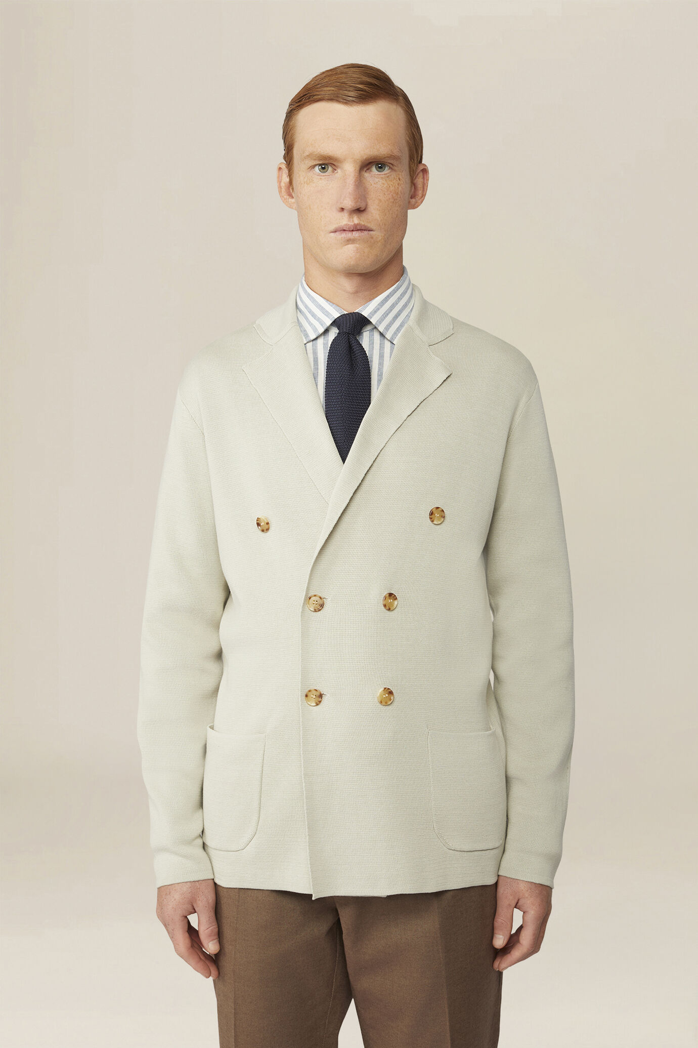 Herren-Strickjacke aus 100 % Baumwolle mit doppelter Knopfleiste, Punto Milano image number 0