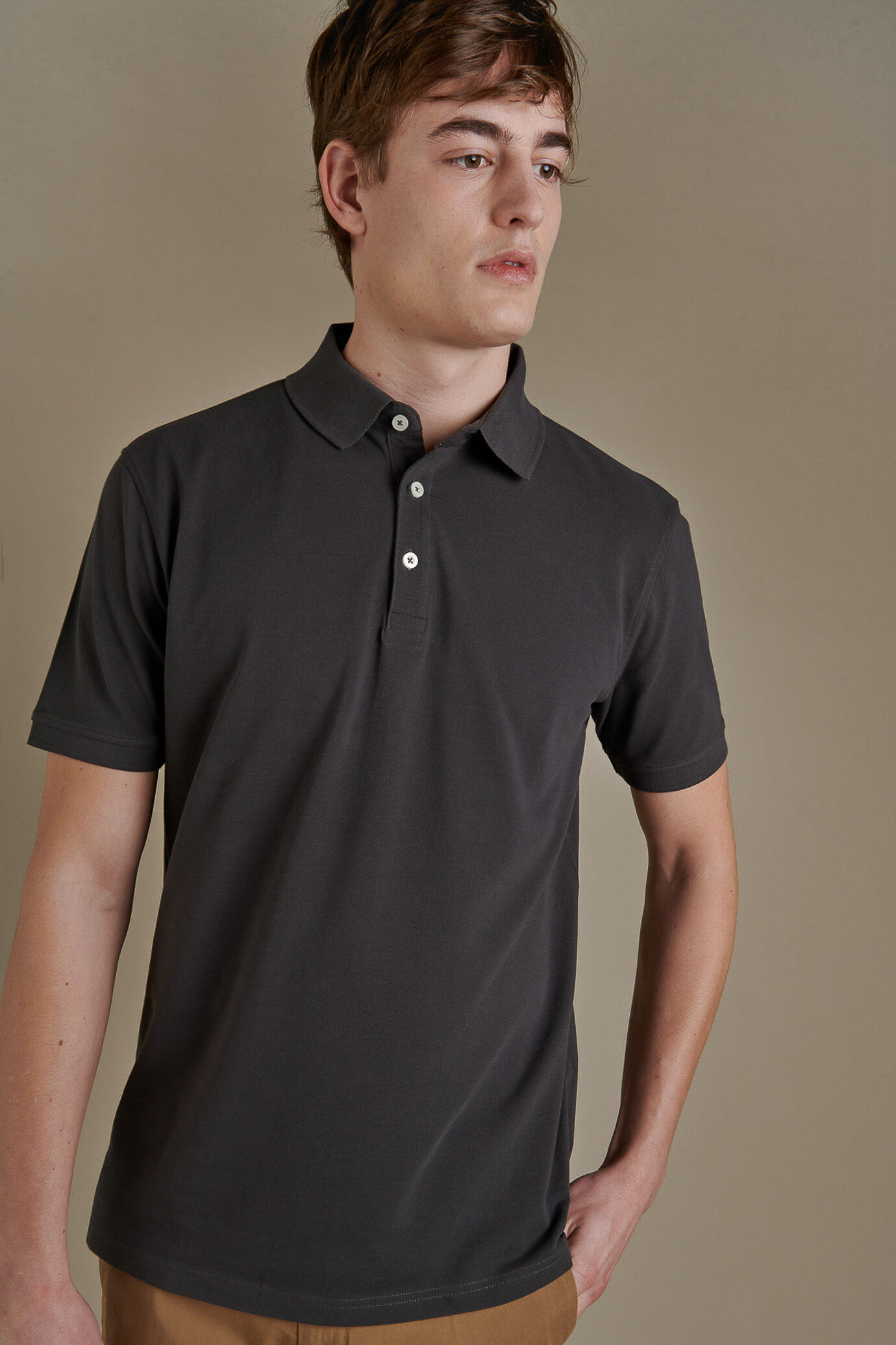 Polo manica corta uomo in puro cotone piquet image number 0