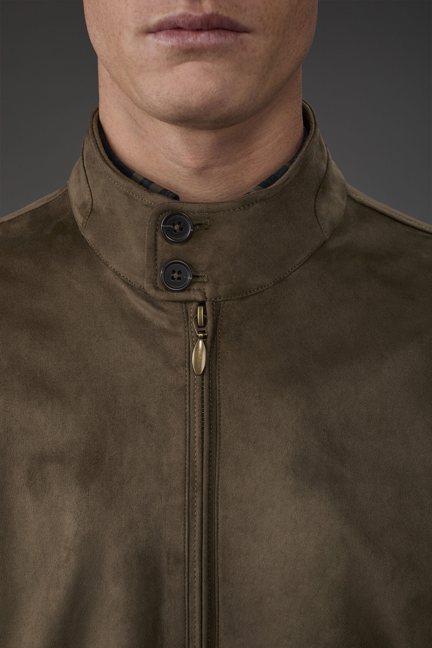 Men's Herrington jacket with suede effect fabric image number 2