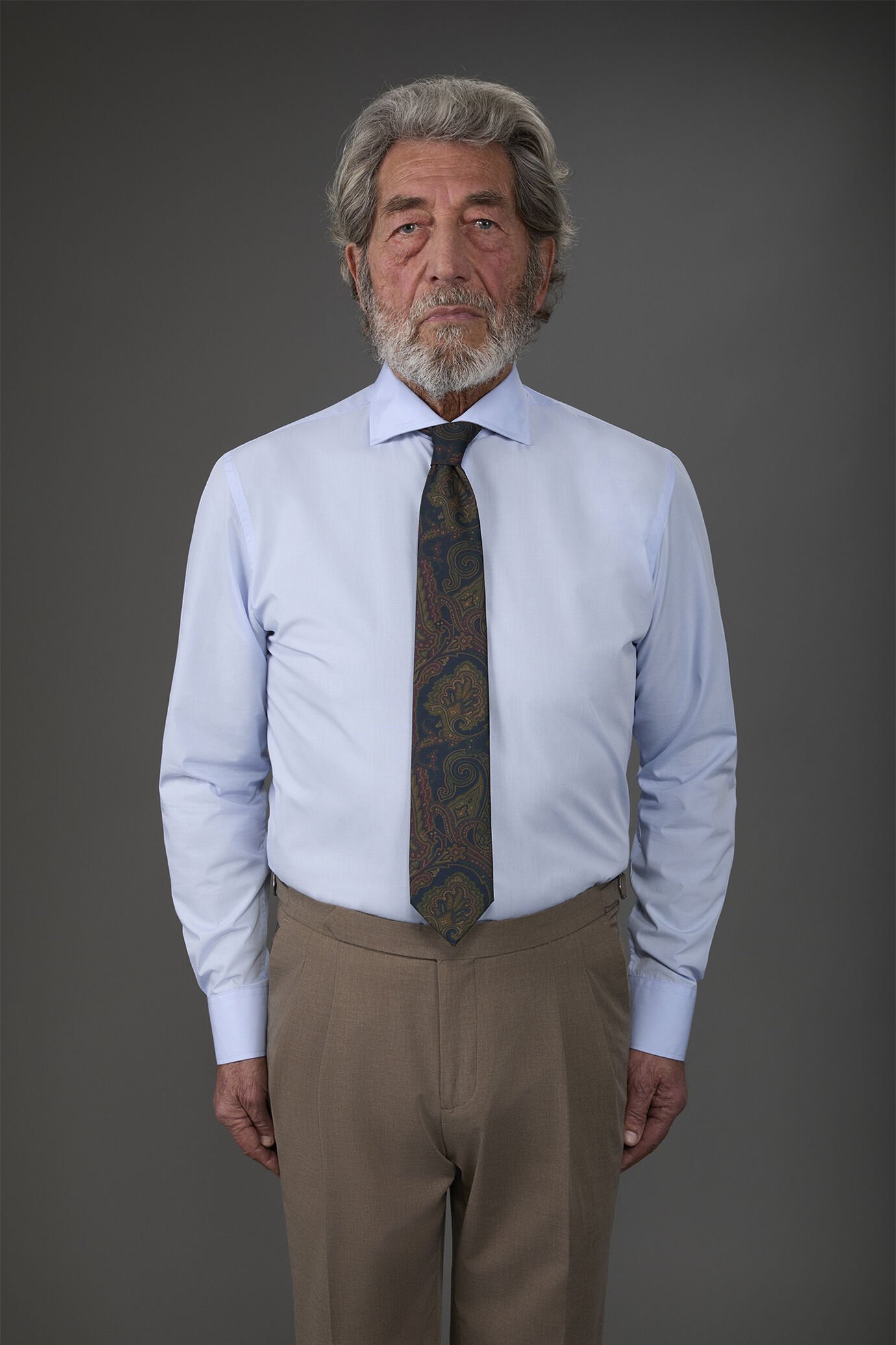 Camicia classica collo francese uomo tinta unita
