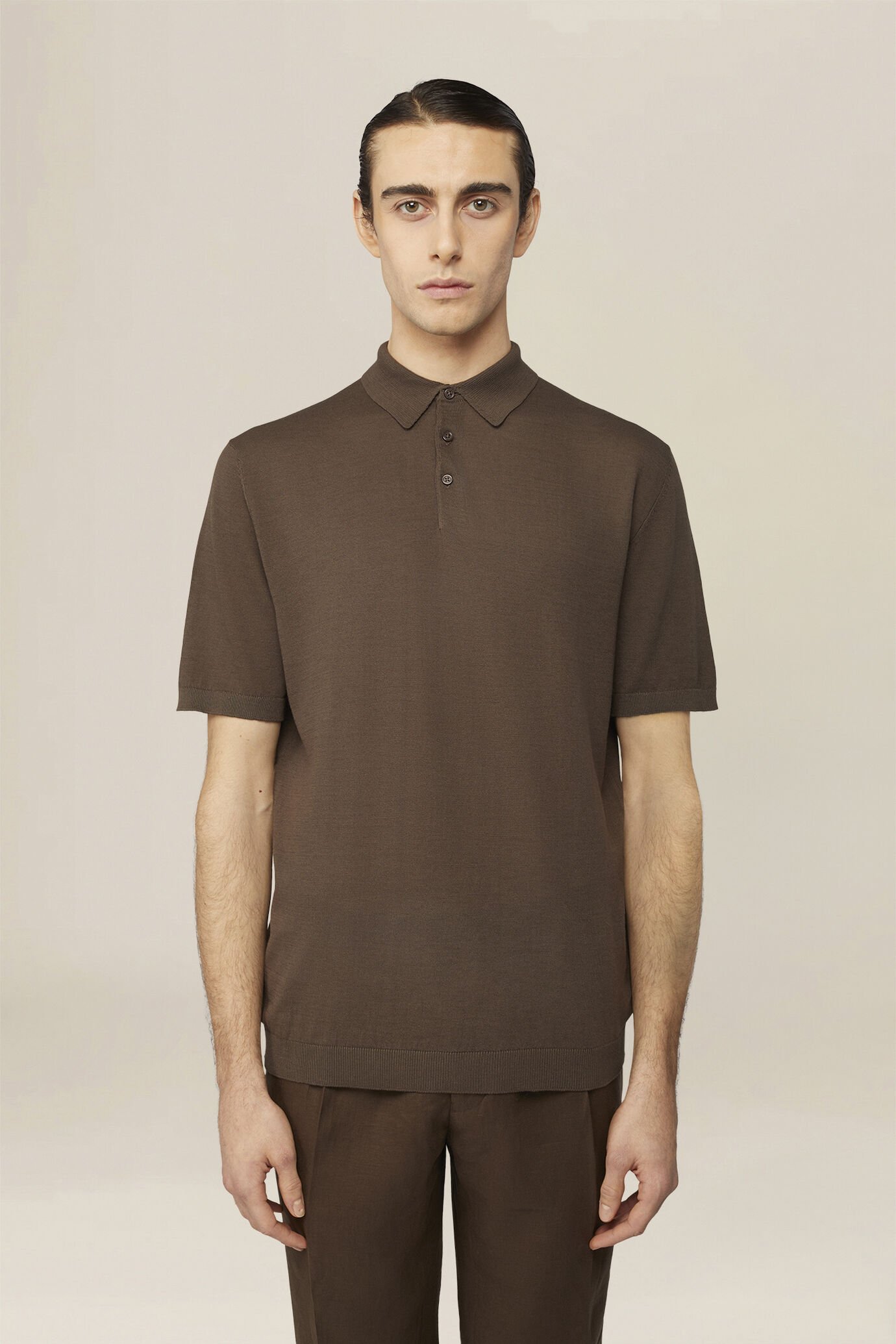 Polo uomo a maglia in 100% cotone regular fit image number 0