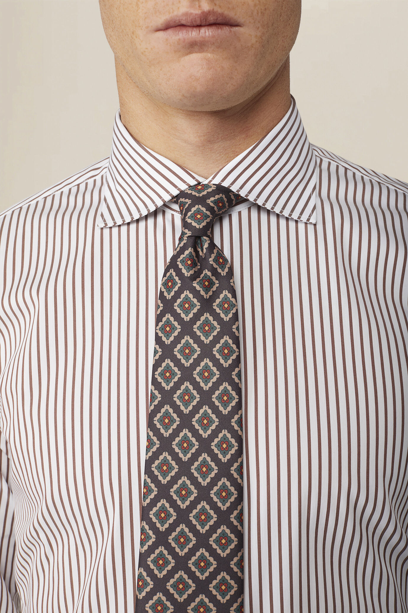 Camicia uomo tecnica a righe adatta ai gemelli image number 2