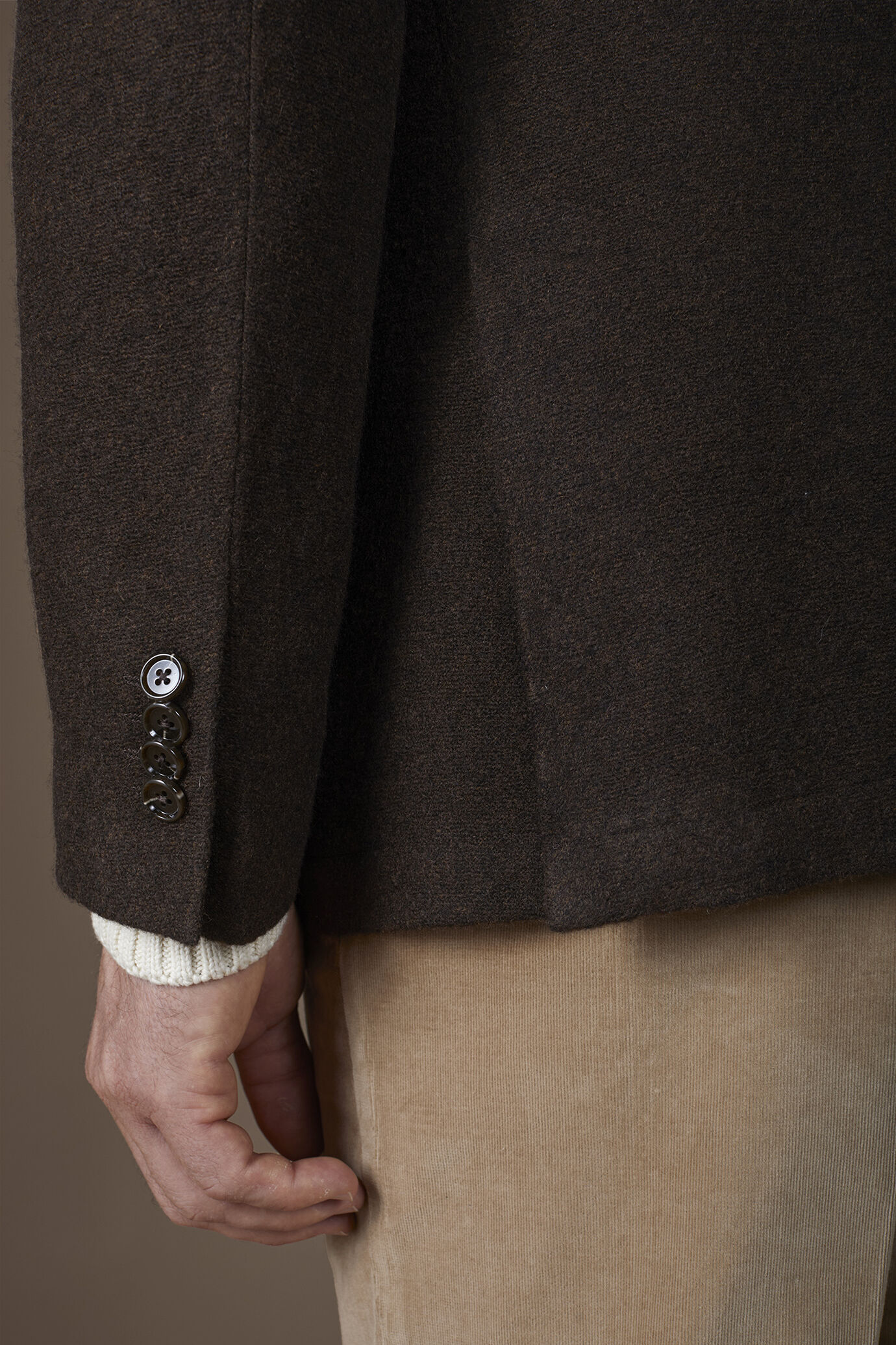 Veste homme croisée simple sans doublure en laine mélangée coupe regular fit image number 3