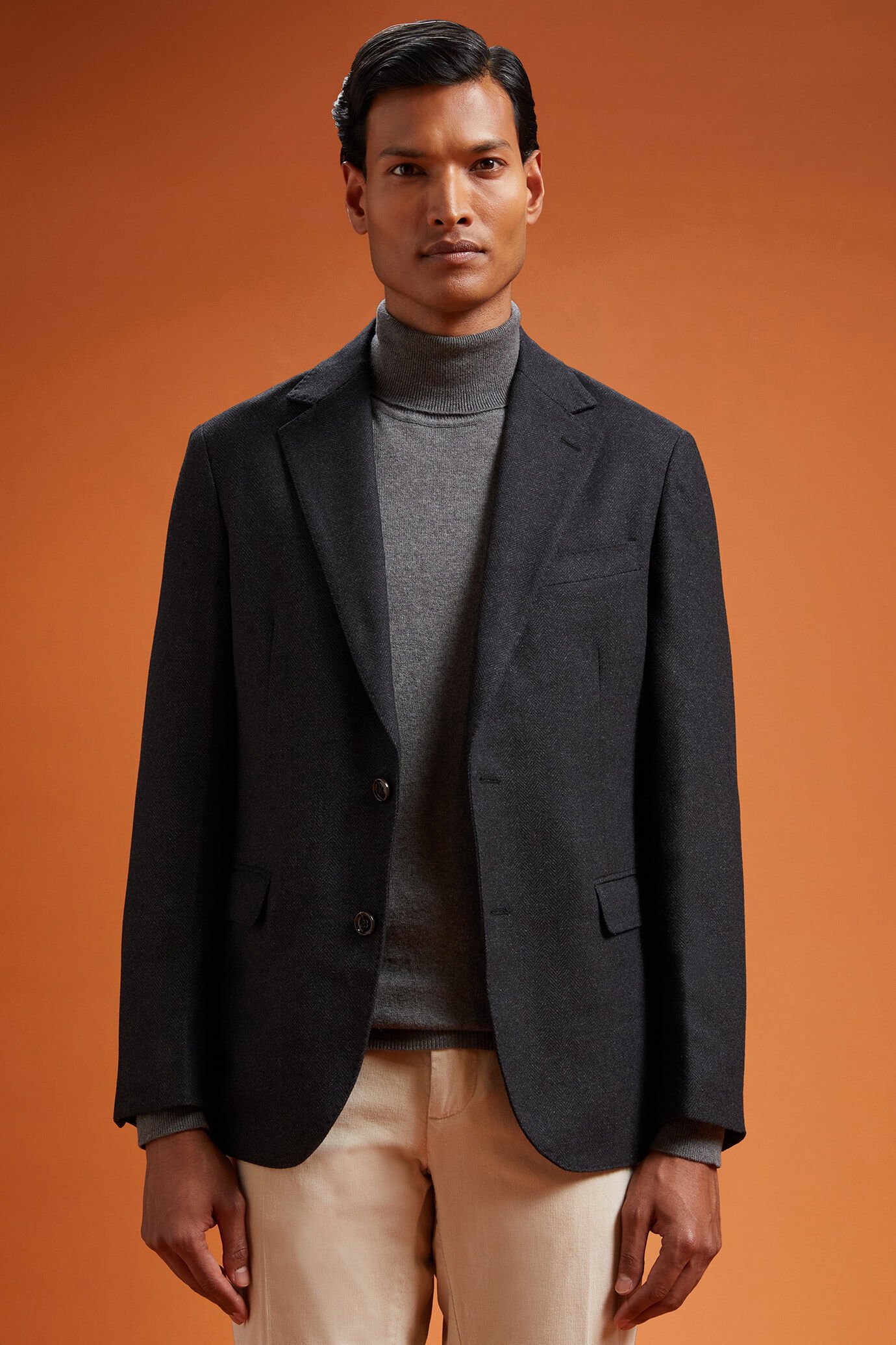 Giacca uomo classica monopetto Wool Blend disegno spinato regular fit image number 0