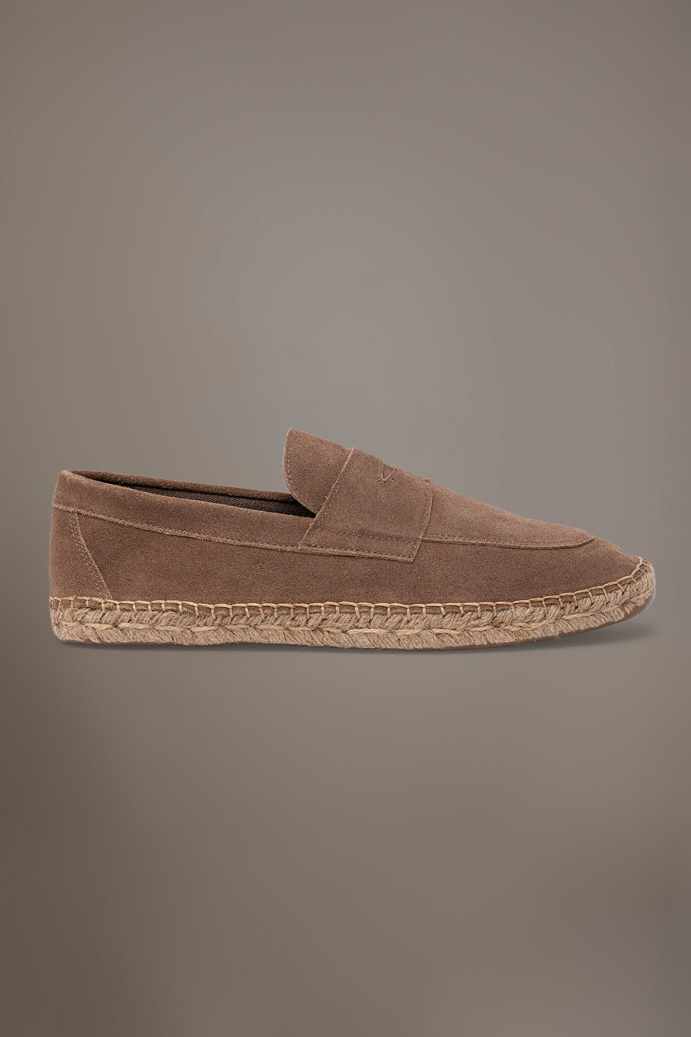 Espadrillas 100% pelle scamosciata con fondo in corda e gomma image number 1