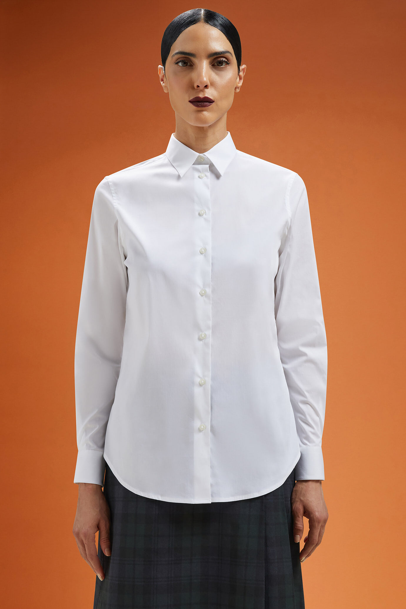 Camicia classica donna tinta unita regular fit image number 0