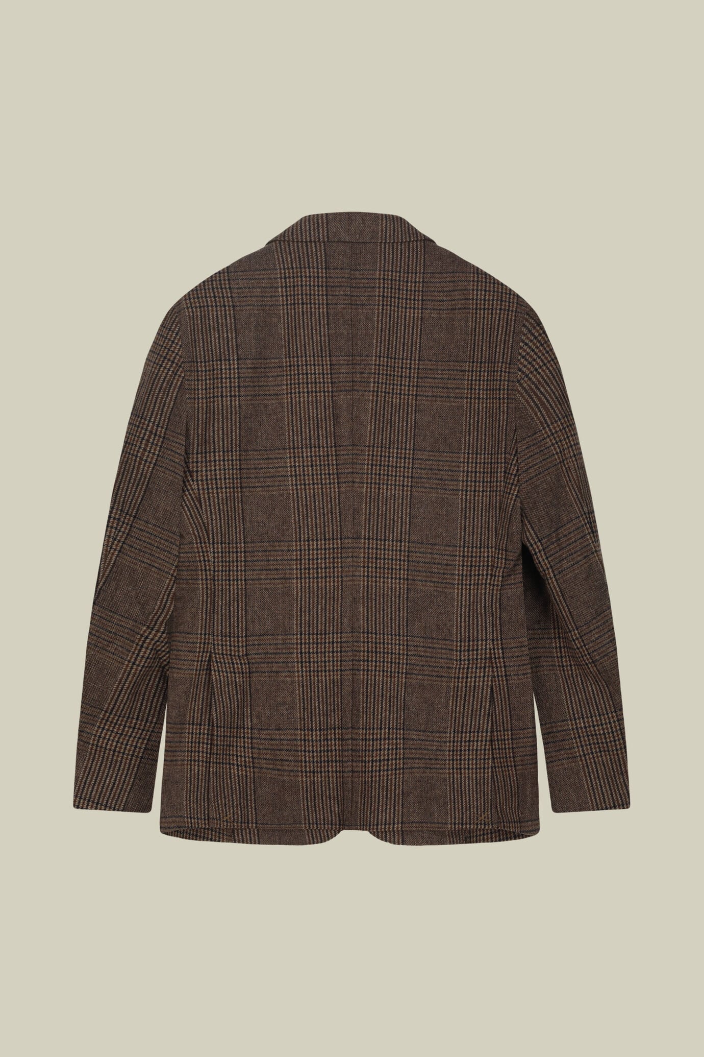 Halbgef&uuml;ttertes Einreihiges Herrenjackett aus Wollmischgewebe mit Glencheck-Muster image number 5