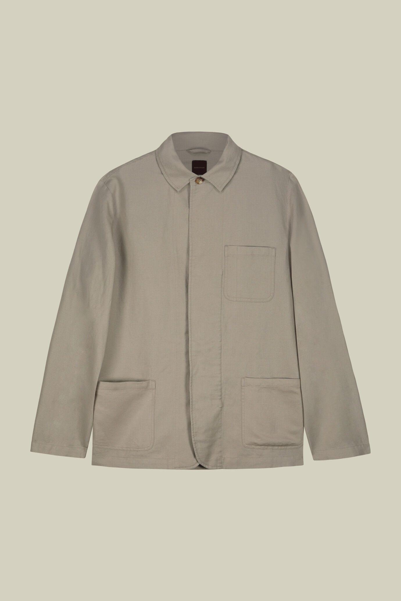 Giacca camicia con tasche a toppa, misto lino e cotone lavato image number 4