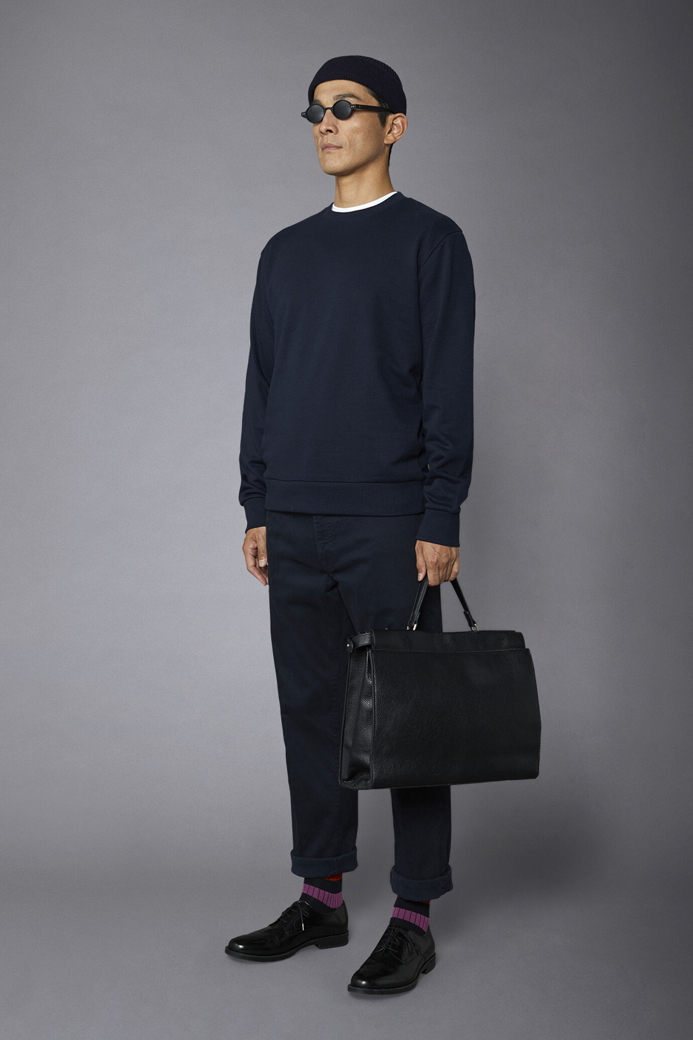 Felpa uomo girocollo in misto cotone lavato image number 1