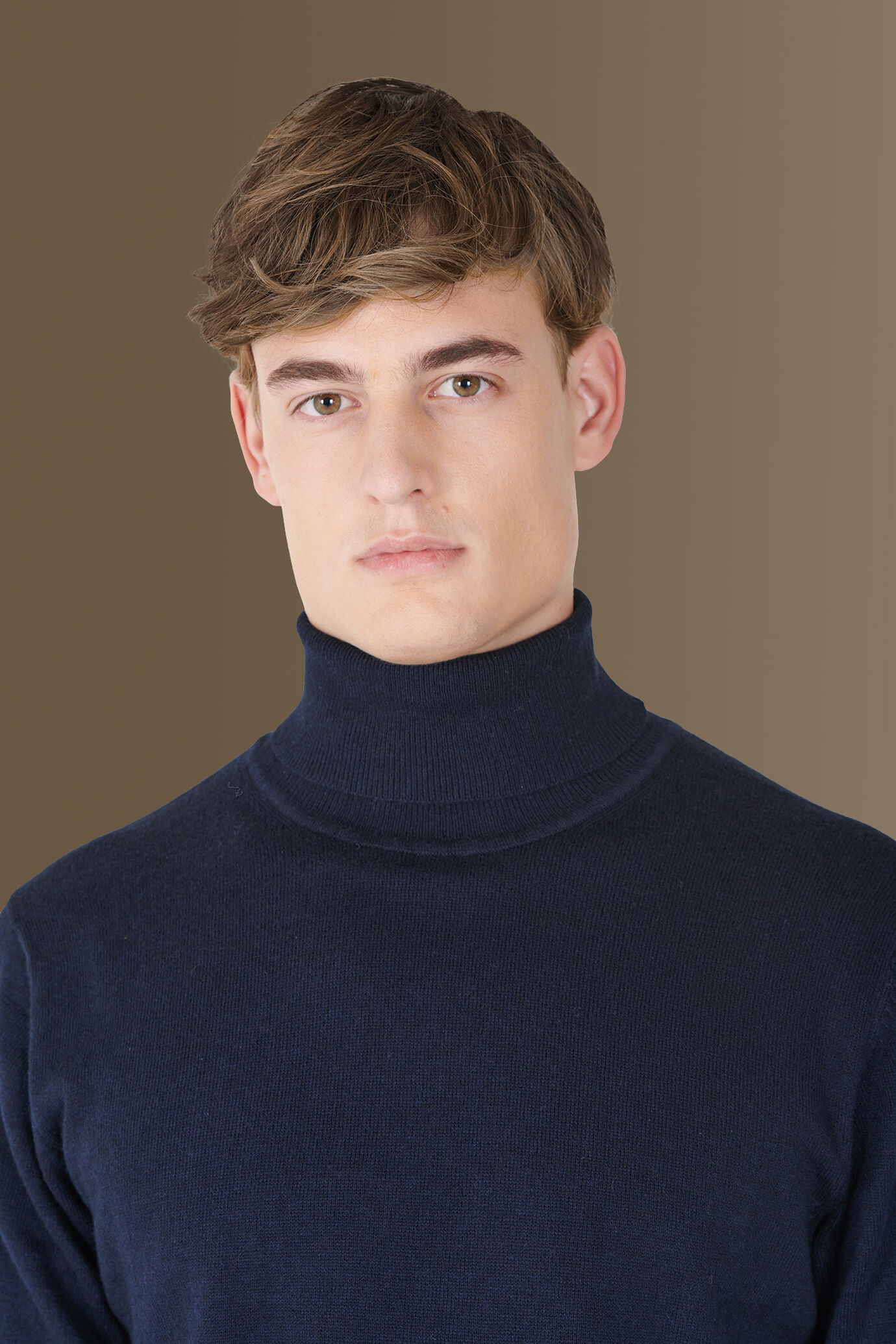 Turtleneck sweater in cotton- wool blend