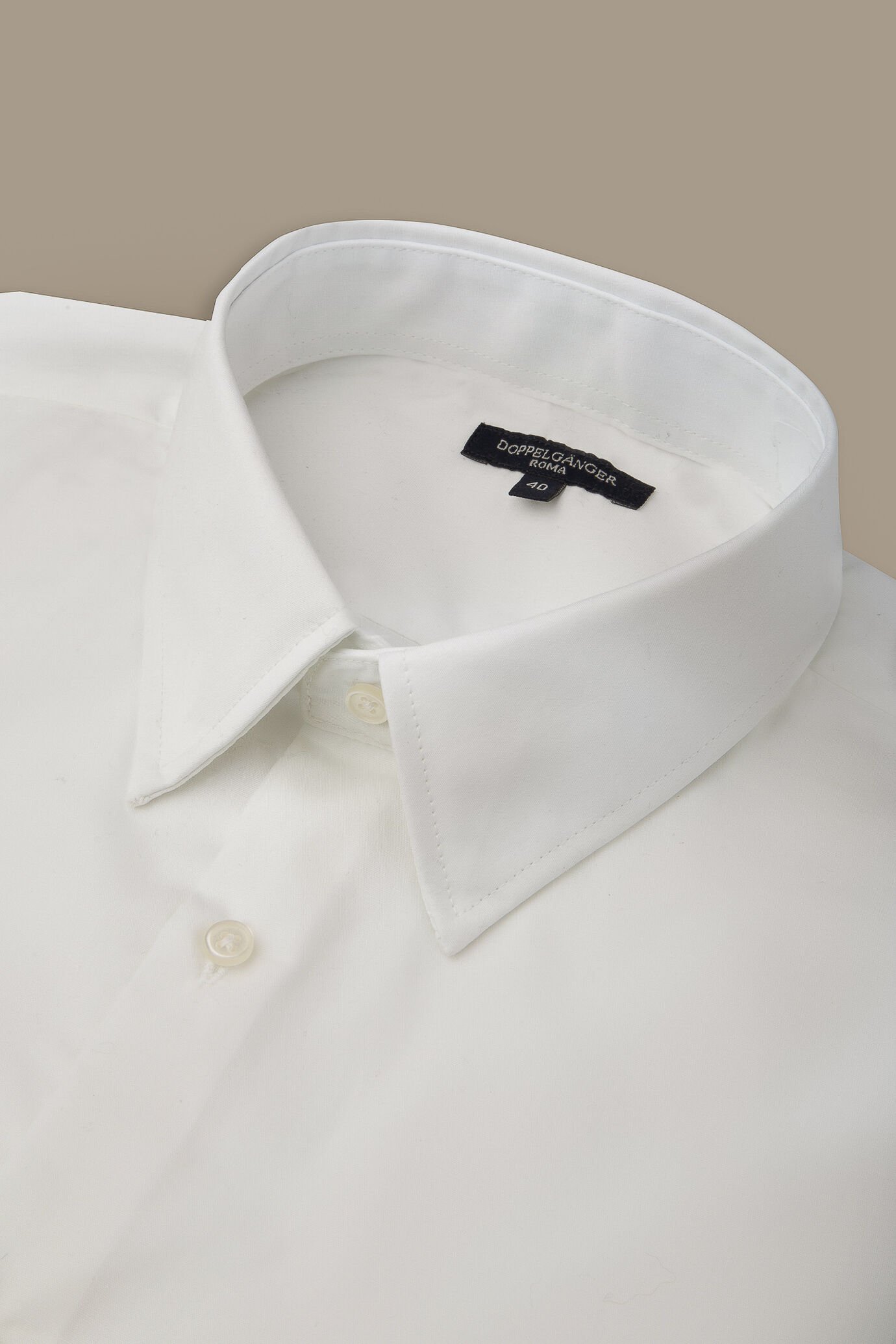 Camicia classica collo italiano tinta unita image number 1