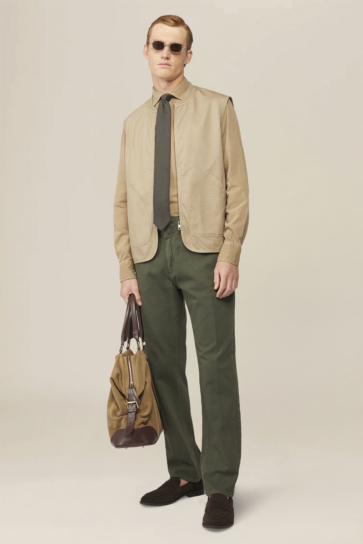 Giubbino gilet in 100% cotone twill con in zip image number 1