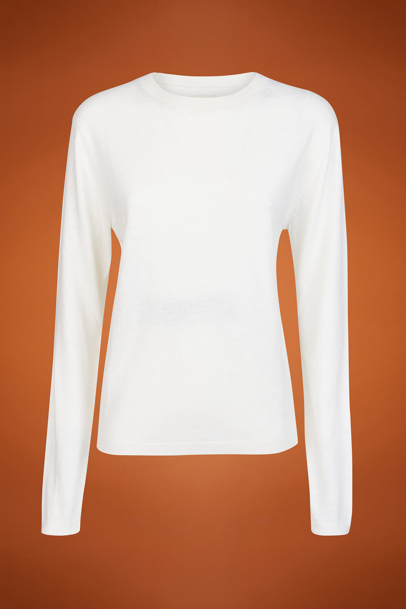 Maglia donna girocollo misto lana e cachemire regular fit image number 4