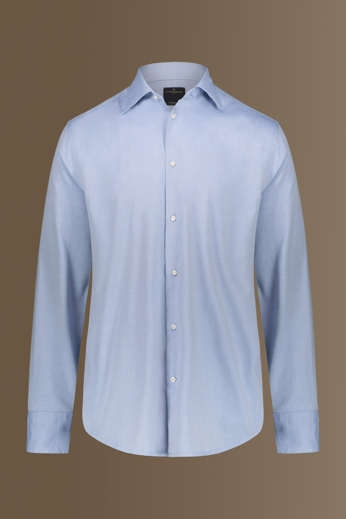 Camicia classica lavata uomo collo francese pin point image number 3